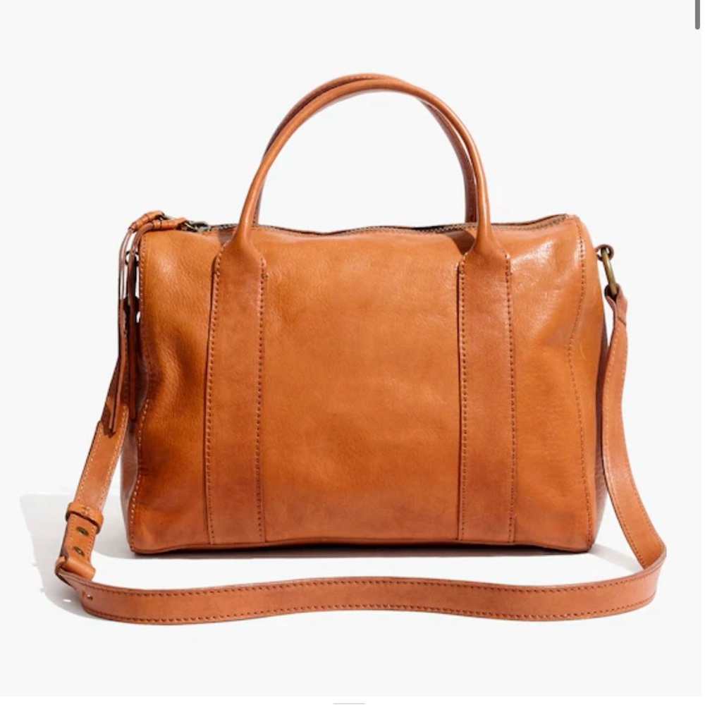 Madewell Leather Satchel in Cognac Tan